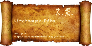 Kirchmayer Réka névjegykártya